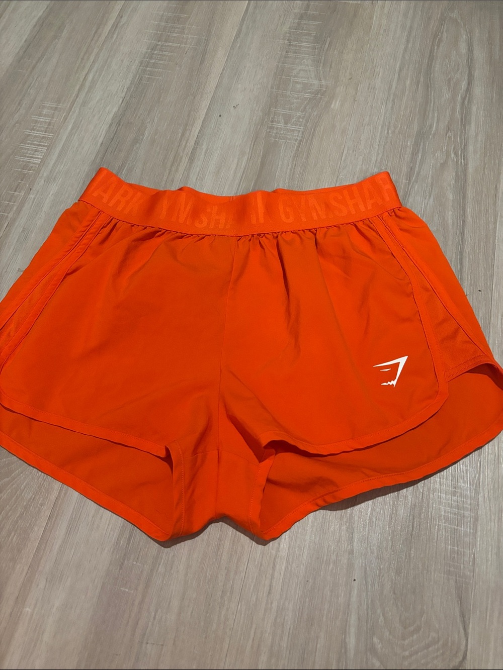 Gymshark Women's Bright Orange Active High-Waist Running Shorts